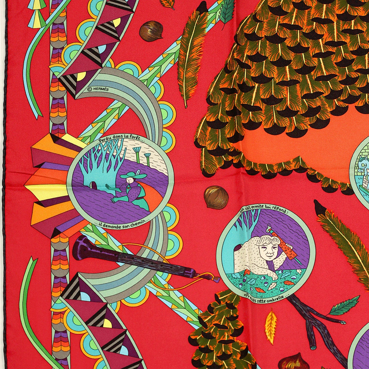 Hermes Scarf "Ombrelle Magique" by Pierre Marie 90cm Silk