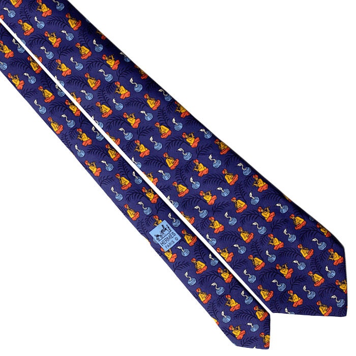 Hermes Men's Silk Tie Snake Charmers Pattern 7485 | Necktie Cravate