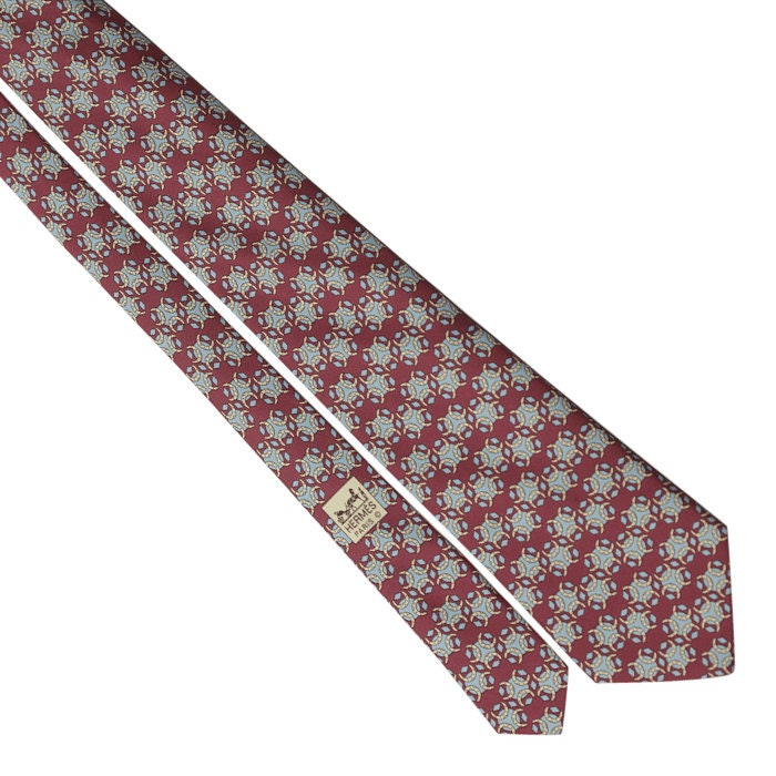 Hermes Men's Silk Tie Horseshoes Pattern 5008 | Necktie Cravate