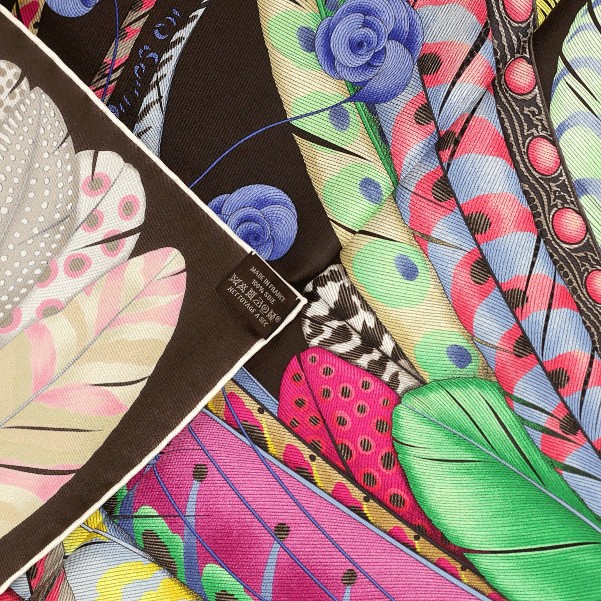 Hermes Scarf "Plumes en Fete" by Aline Honoré 90cm Silk | Carre Foulard