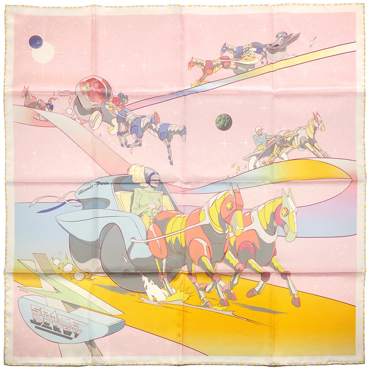 Hermes Scarf "Space Derby" by Ugo Bienvenu 90cm Silk | NWT