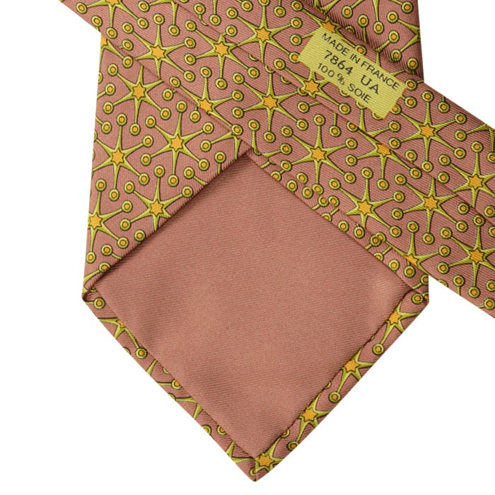 Hermes Men's Silk Tie Equestrian Geometric Pattern 7864 | Necktie Cravate