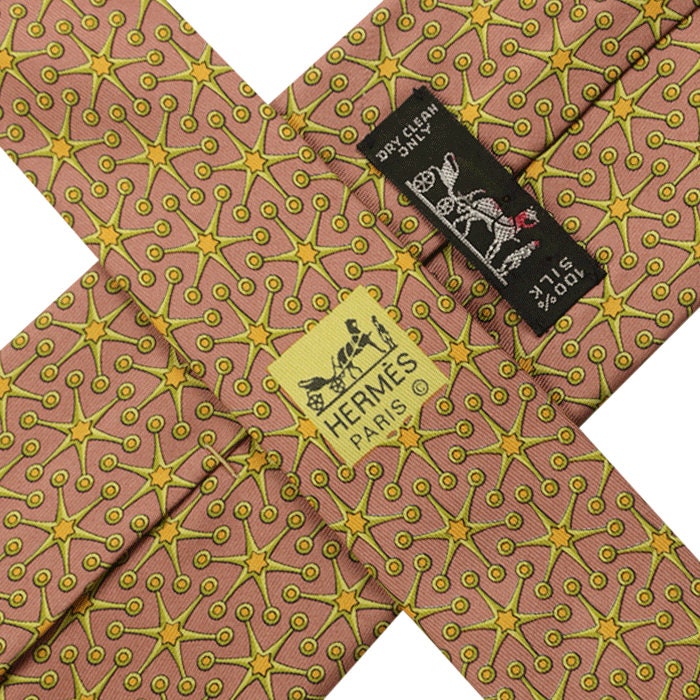 Hermes Men's Silk Tie Equestrian Geometric Pattern 7864 | Necktie Cravate