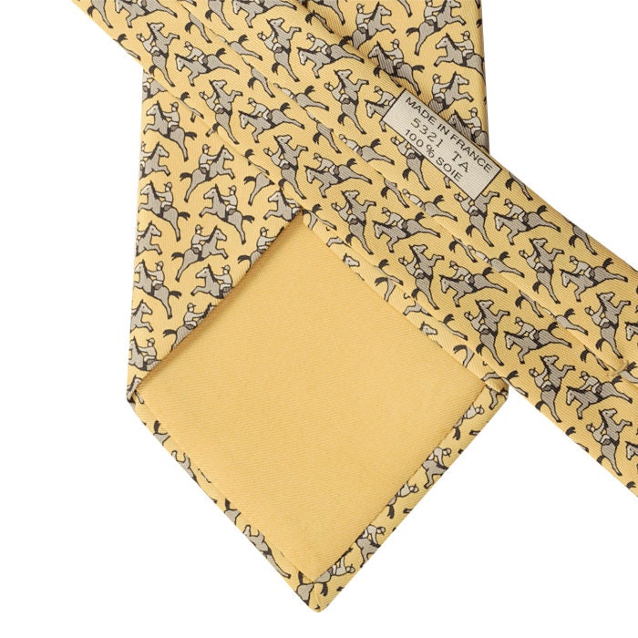 Hermes Men's Silk Tie Galloping Horses Pattern 5321 | Necktie Cravate