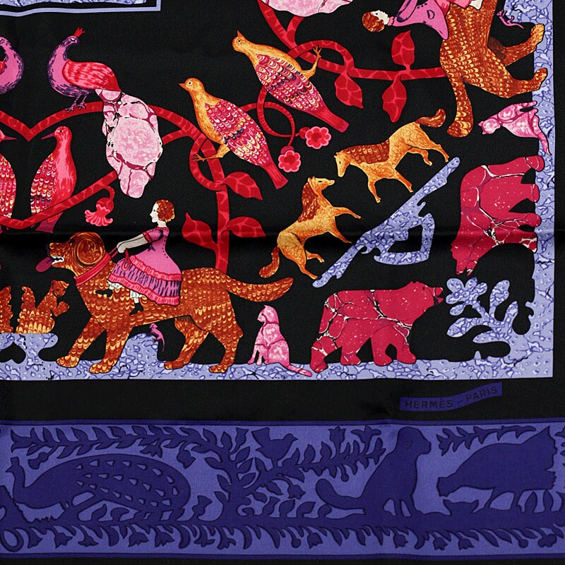 Hermes Scarf "Early America" by Françoise De La Perriere 90cm Silk