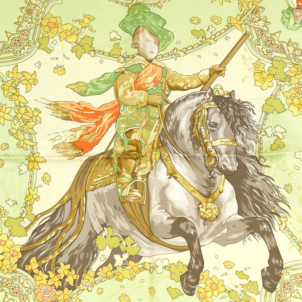 Hermes Scarf "Les Petits Princes" by Catherine Baschet 90cm Silk