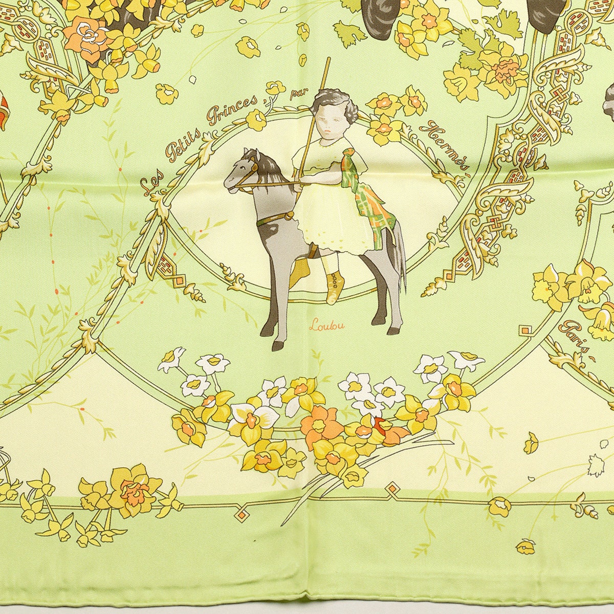 Hermes Scarf "Les Petits Princes" by Catherine Baschet 90cm Silk