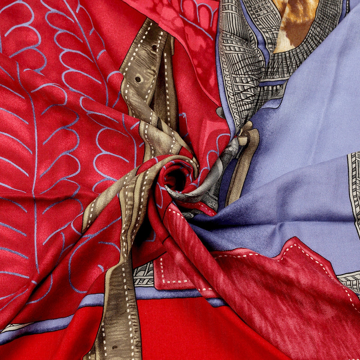 Hermes Cashmere Shawl 140cm "Selle d'Officier en Grande Tenue" by Wlodek Kaminski | Scarf Carre Foulard