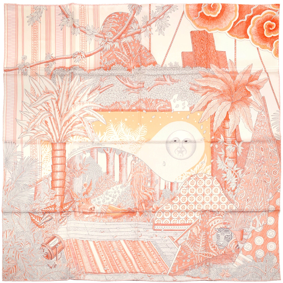 Hermes Scarf "Acte III, Scene I, La Clairiere" by Édouard Baribeaud 90cm Silk | Grail