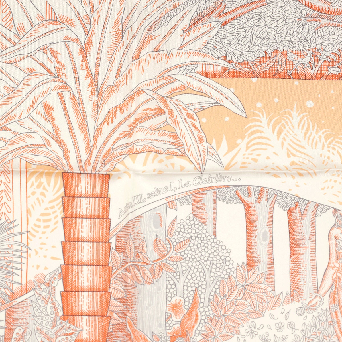 Hermes Scarf "Acte III, Scene I, La Clairiere" by Édouard Baribeaud 90cm Silk | Grail