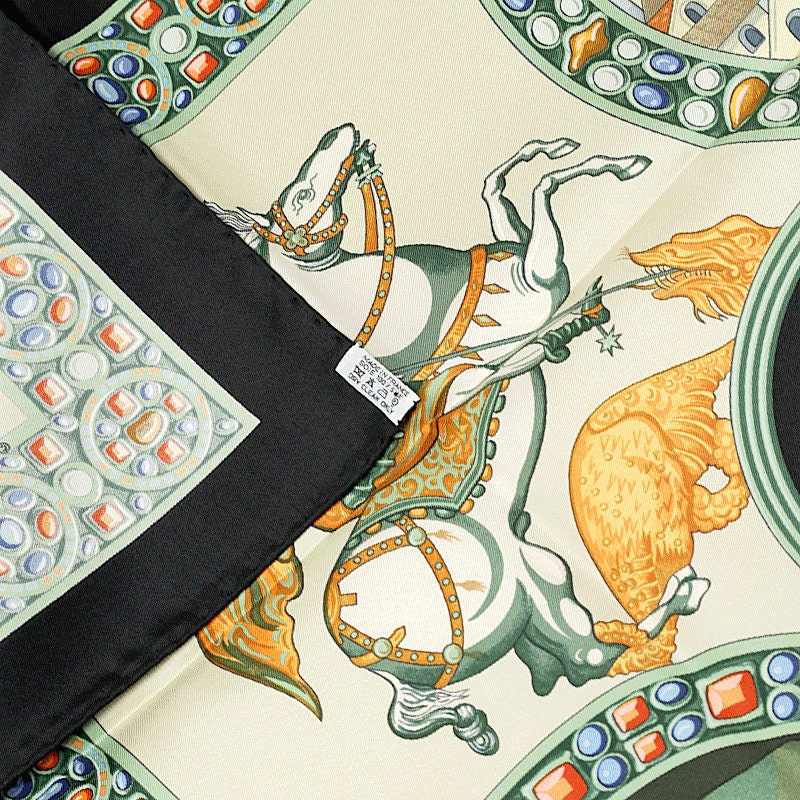 Hermes Scarf "Le Triomphe du Paladin" by Julia Abadie 90cm Silk