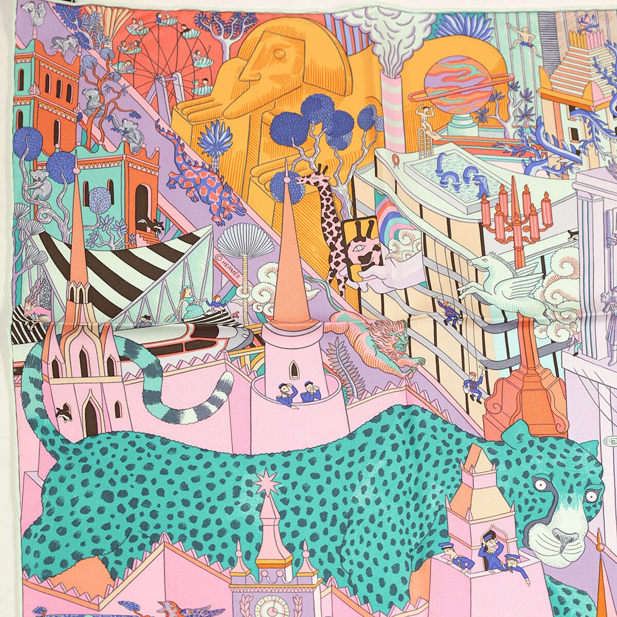 Hermes Scarf "Animapolis" by Jan Bajtlik 90cm Silk | Carre Foulard