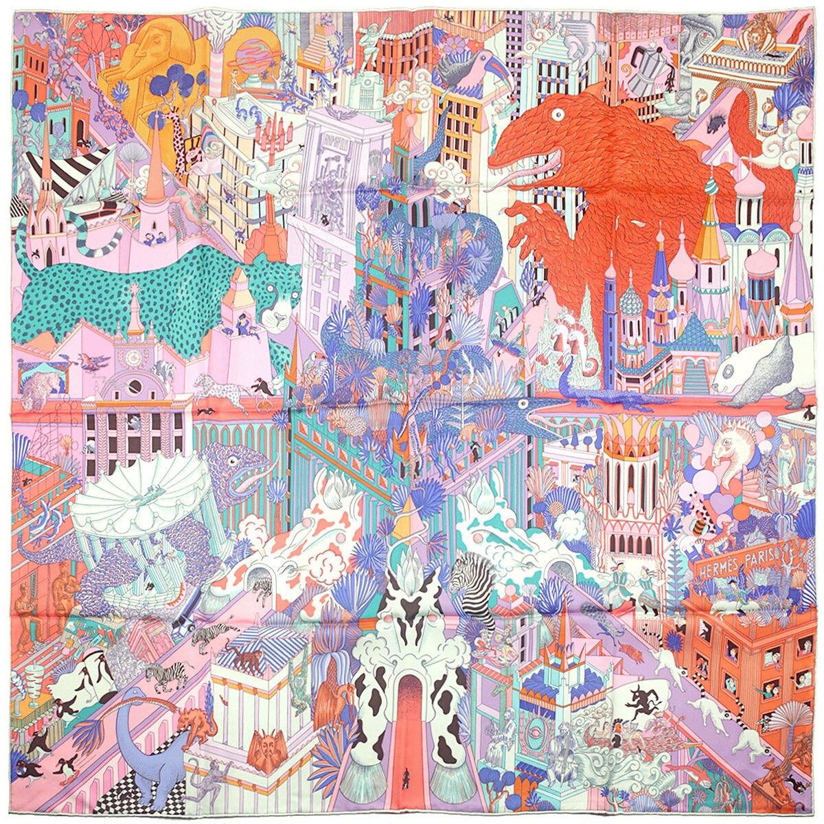 Hermes Scarf "Animapolis" by Jan Bajtlik 90cm Silk | Carre Foulard
