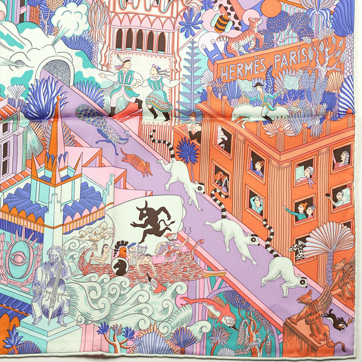 Hermes Scarf "Animapolis" by Jan Bajtlik 90cm Silk | Carre Foulard