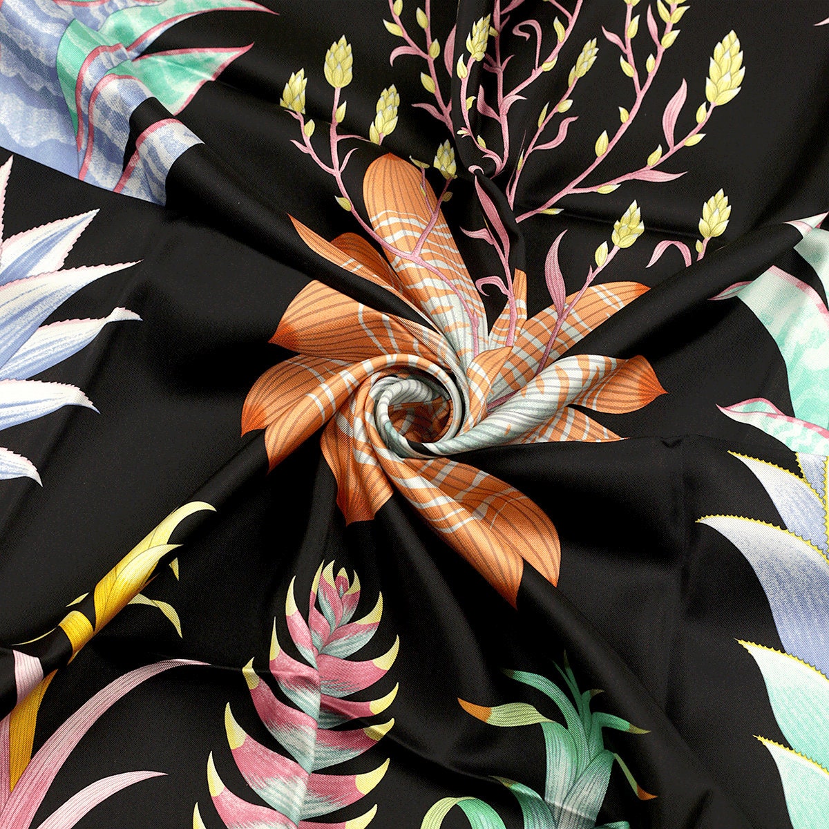 Hermes Scarf "Index Bromeliaceae" by Katie Scott 90cm Silk | NWT