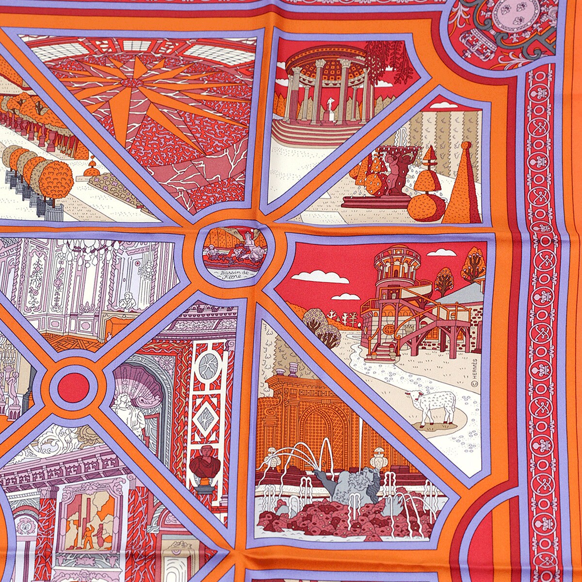 Hermes Scarf "Flanerie a Versailles" by Pierre Marie 90cm Silk | Carre Foulard