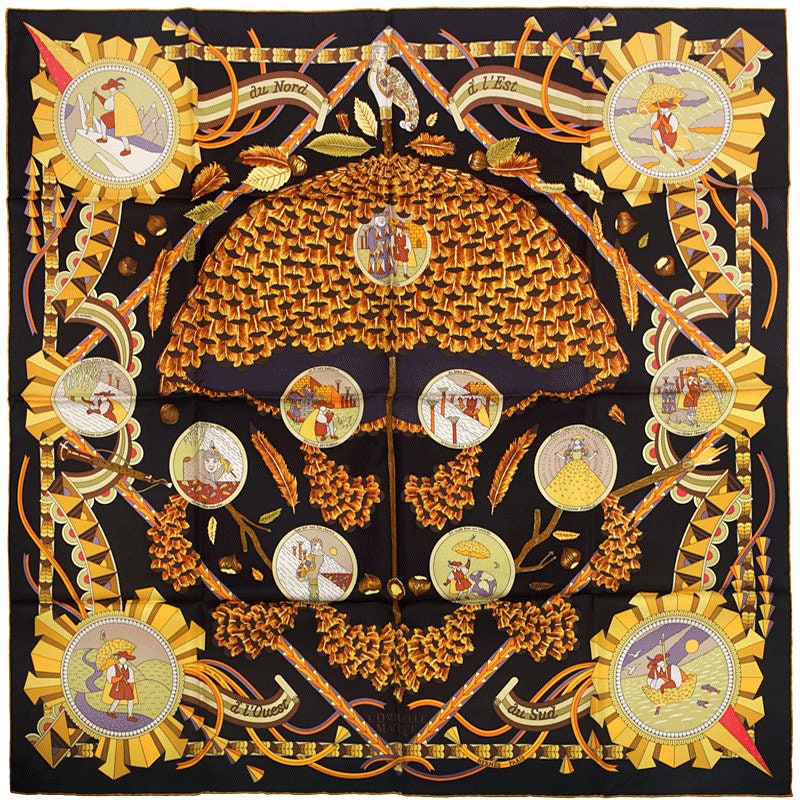 Hermes Scarf "Ombrelle Magique" by Pierre Marie 90cm Silk
