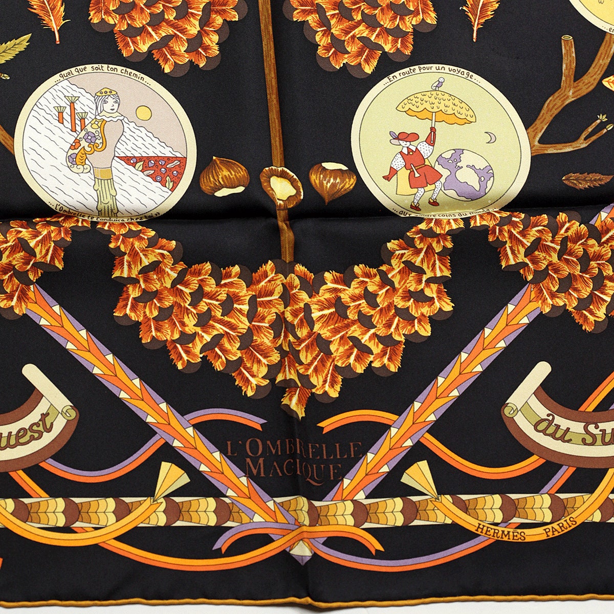 Hermes Scarf "Ombrelle Magique" by Pierre Marie 90cm Silk