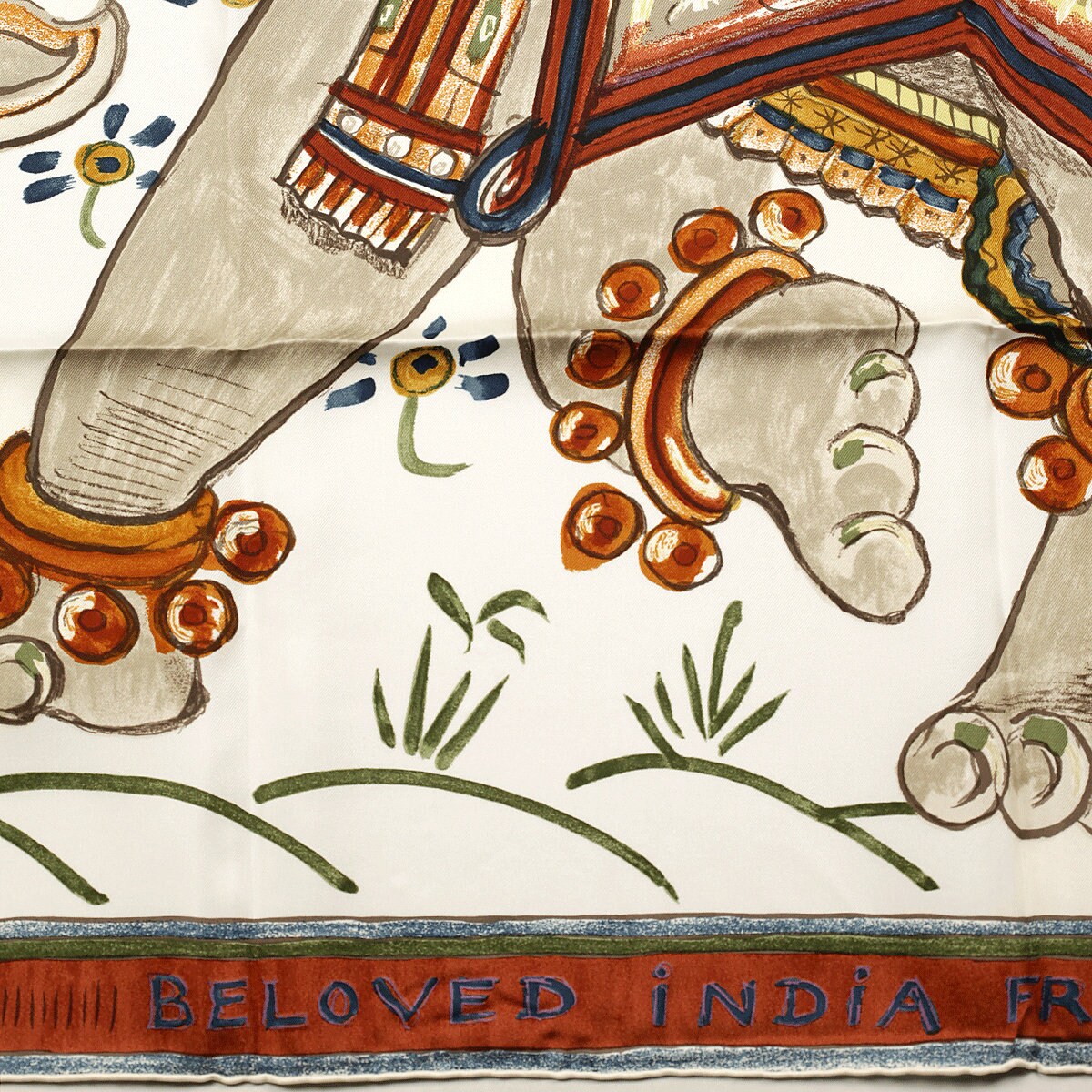 Hermes Scarf "Beloved India" by Philippe Dumas 90cm Silk | Carre Foulard