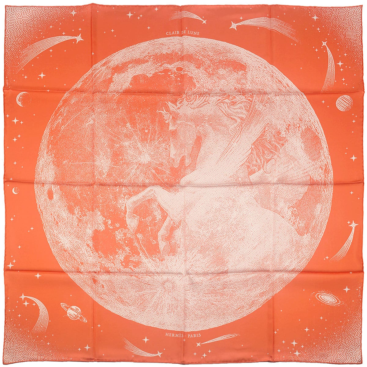 Hermes Scarf "Clair de Lune" by Dimitri Rybaltchenko 90cm Silk Double Face Carre