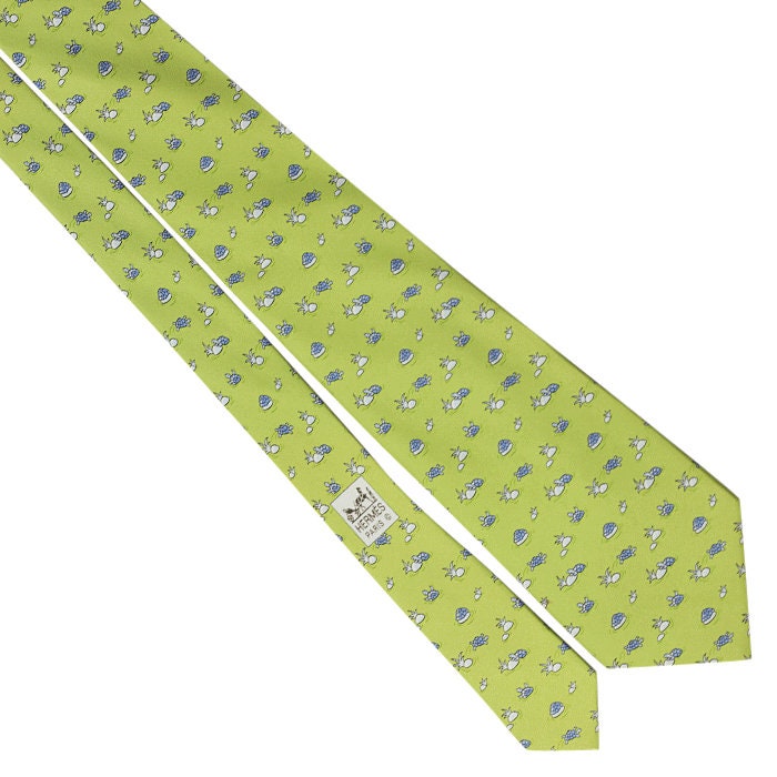 Hermes Men's Silk Tie Whimsical Turtles Pattern 5198 | Necktie Cravate