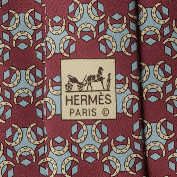 Hermes Men's Silk Tie Horseshoes Pattern 5008 | Necktie Cravate