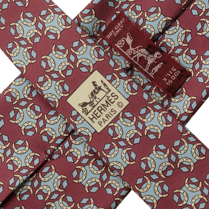 Hermes Men's Silk Tie Horseshoes Pattern 5008 | Necktie Cravate