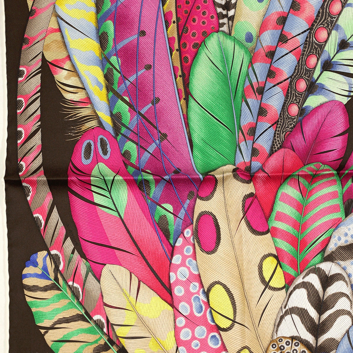 Hermes Scarf "Plumes en Fete" by Aline Honoré 90cm Silk | Carre Foulard