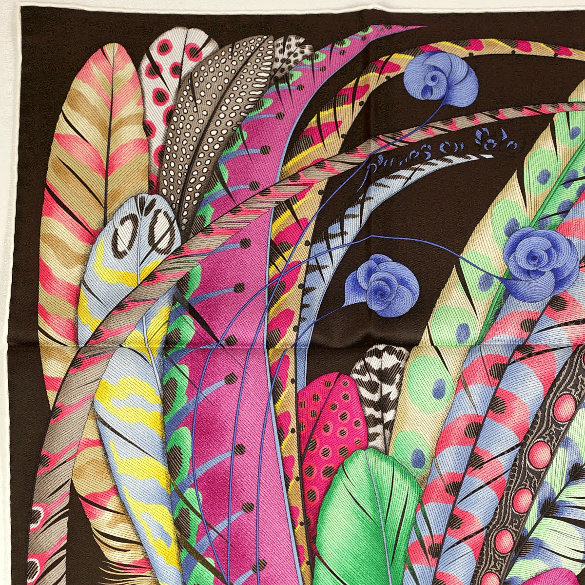 Hermes Scarf "Plumes en Fete" by Aline Honoré 90cm Silk | Carre Foulard
