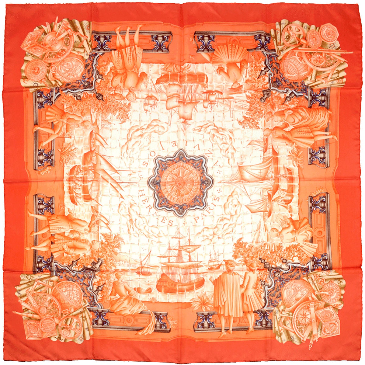 Hermes Scarf "Azulejos" by Catherine Baschet Vintage 90cm Silk | Carre Foulard