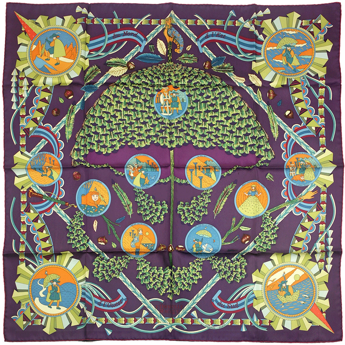 Hermes Scarf "Ombrelle Magique" by Pierre Marie 90cm Silk | Carre Foulard