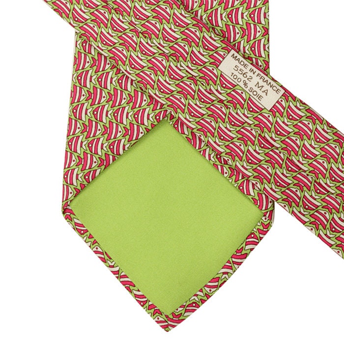 Hermes Men's Silk Tie Whimsical Tropical Fish Pattern 5562 | Necktie Cravate