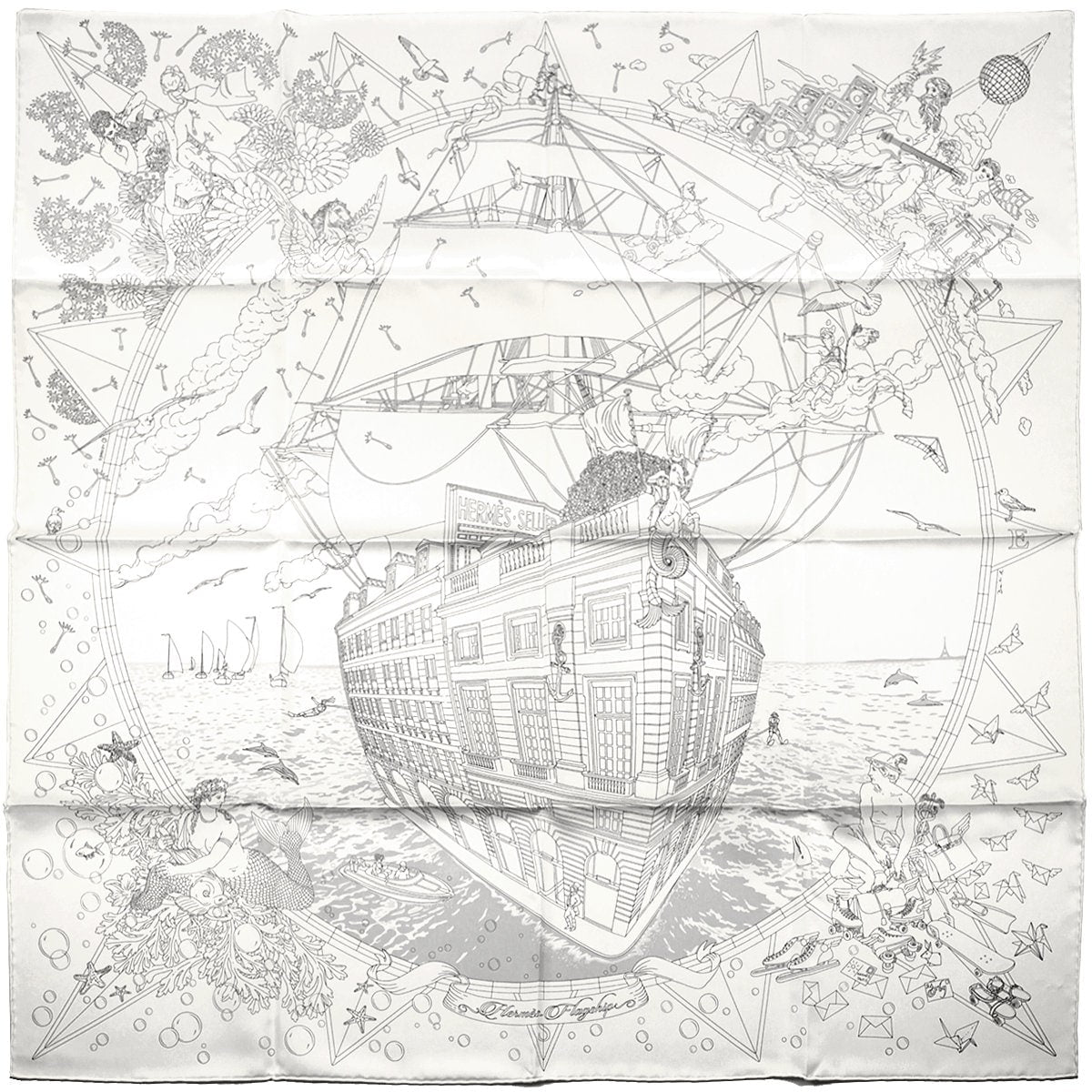 Hermes Scarf "Hermès Flagship" by Dimitri Rybaltchenko 90cm Silk | Carre Foulard