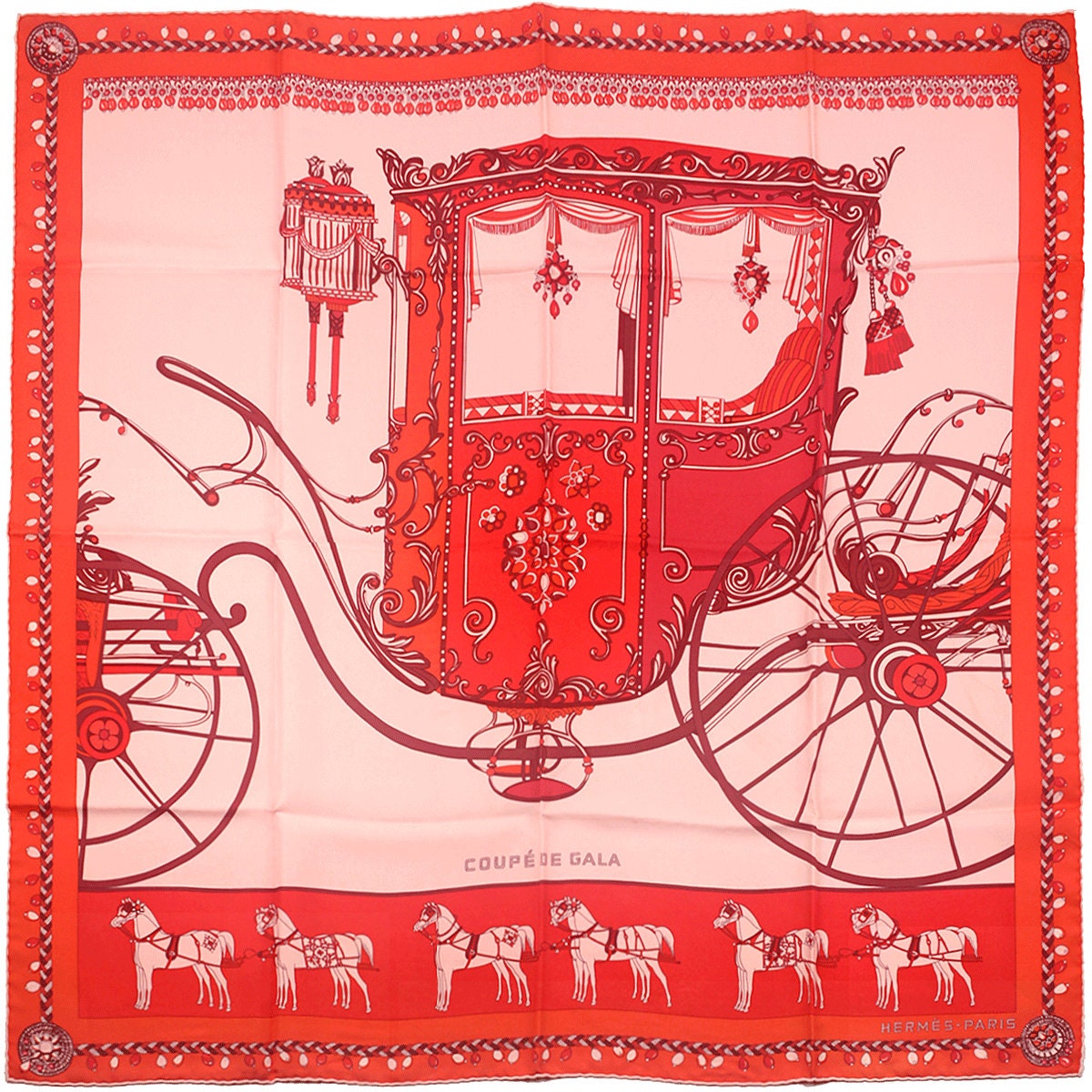 Hermes Scarf "Coupé de Gala" by Wlodek Kaminski 90cm Silk Wash Scarf | Carre Foulard