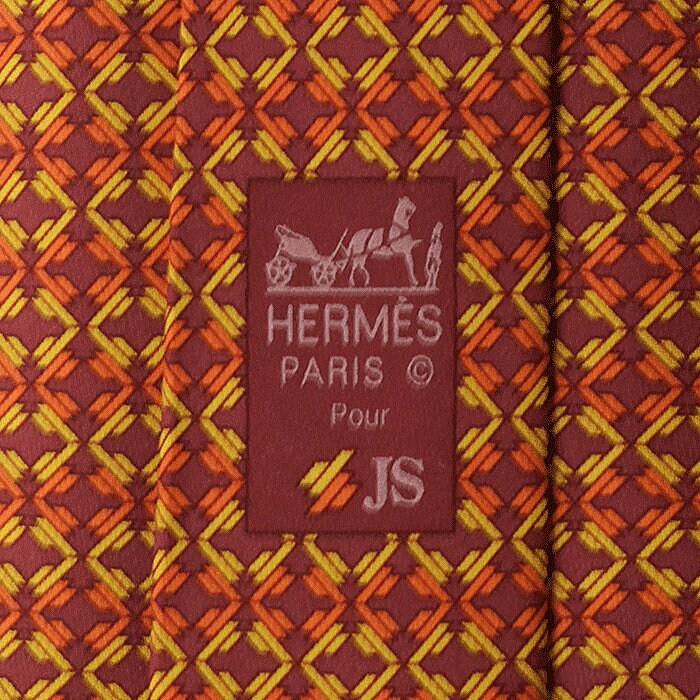 Hermes Men's Silk Tie Geometric Pattern 5369 | Necktie Cravate