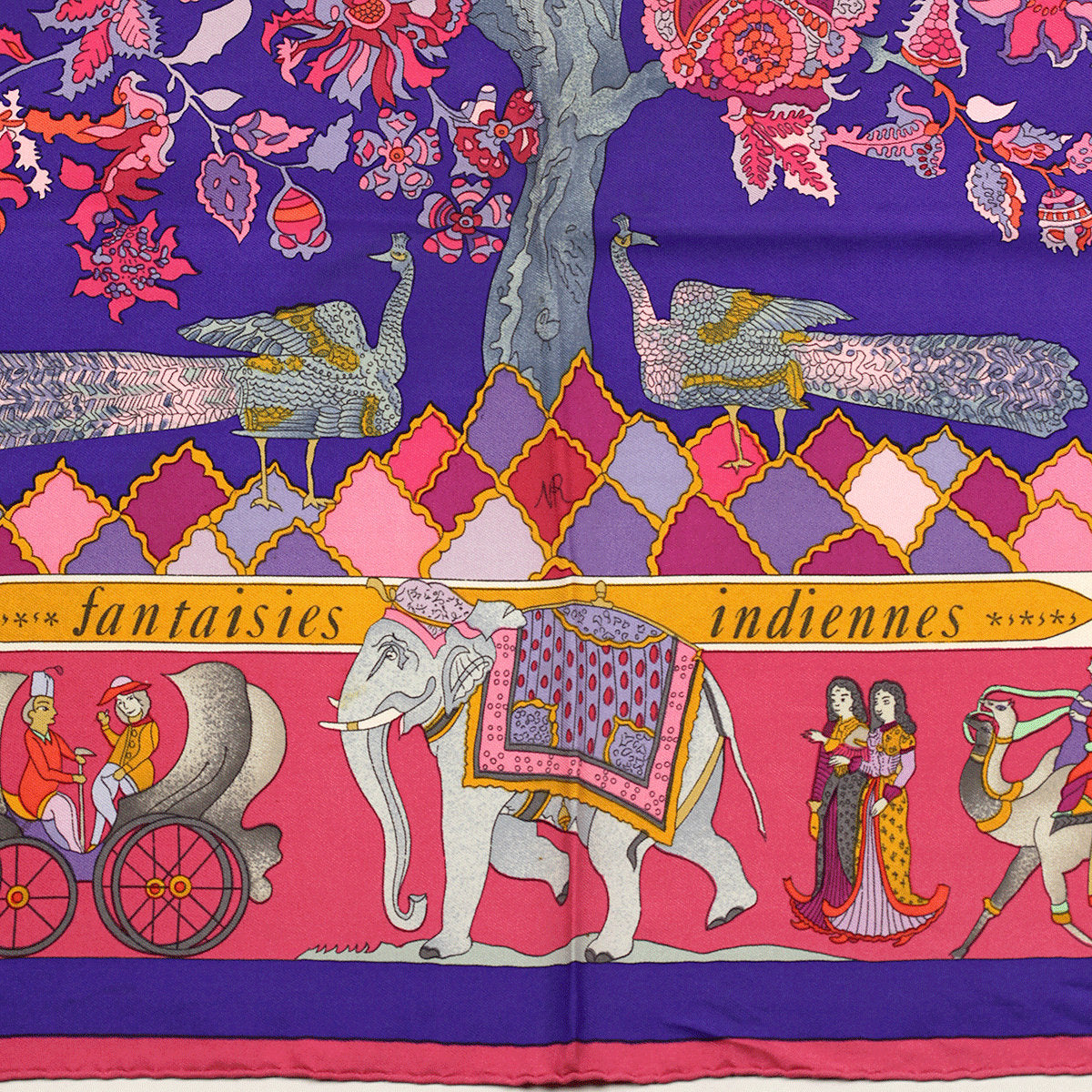 Hermes Scarf "Fantaisies Indiennes" by Loïc Dubigeon Vintage 90cm Silk | Carre Foulard