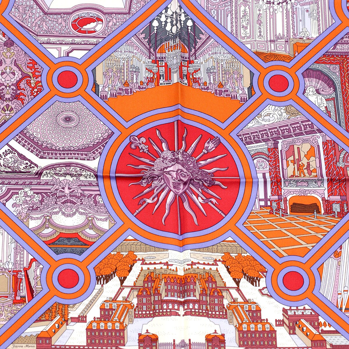 Hermes Scarf "Flanerie a Versailles" by Pierre Marie 90cm Silk | Carre Foulard