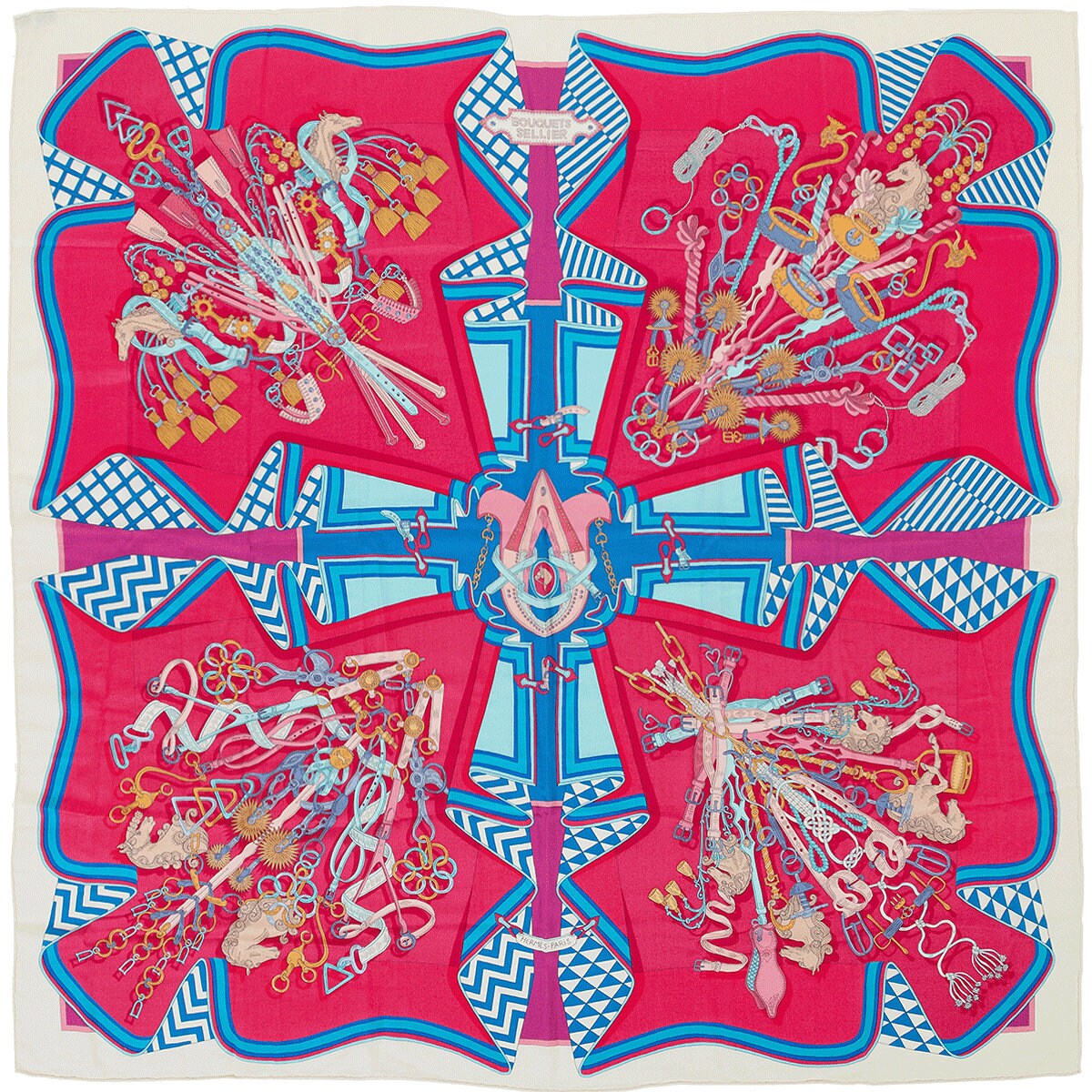 Hermes Cashmere Shawl 140cm GM "Bouquets Selliers" by Pierre Marie | Scarf Carre Foulard