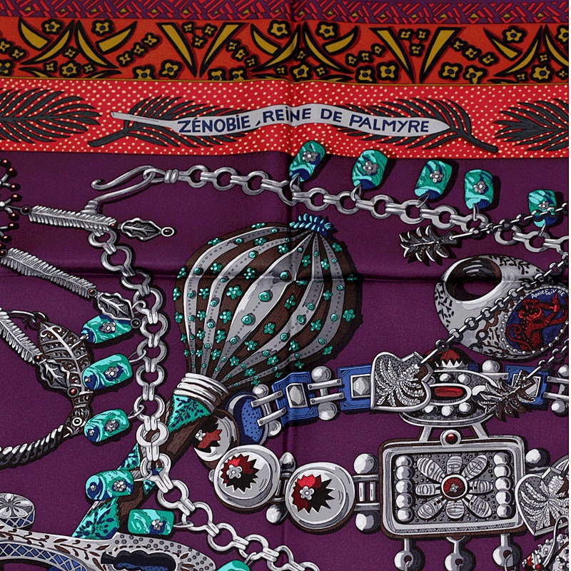 Hermes Scarf "Reine de Palmyre" by Annie Faivre 90cm Silk