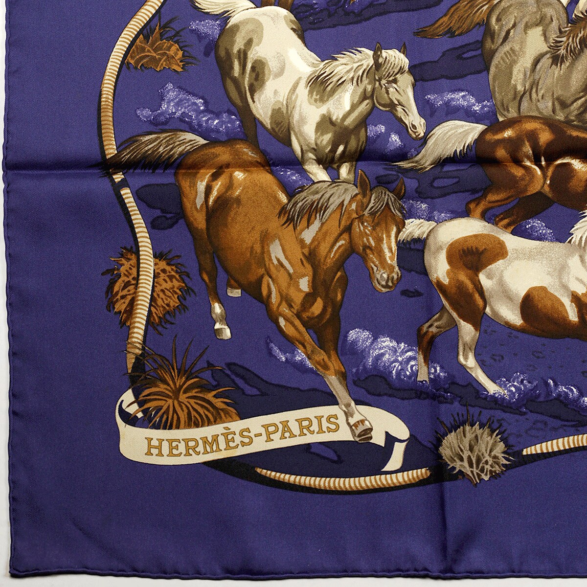 Hermes Scarf "Les Mustangs" by Robert Dallet 90cm Silk | Foulard Carre