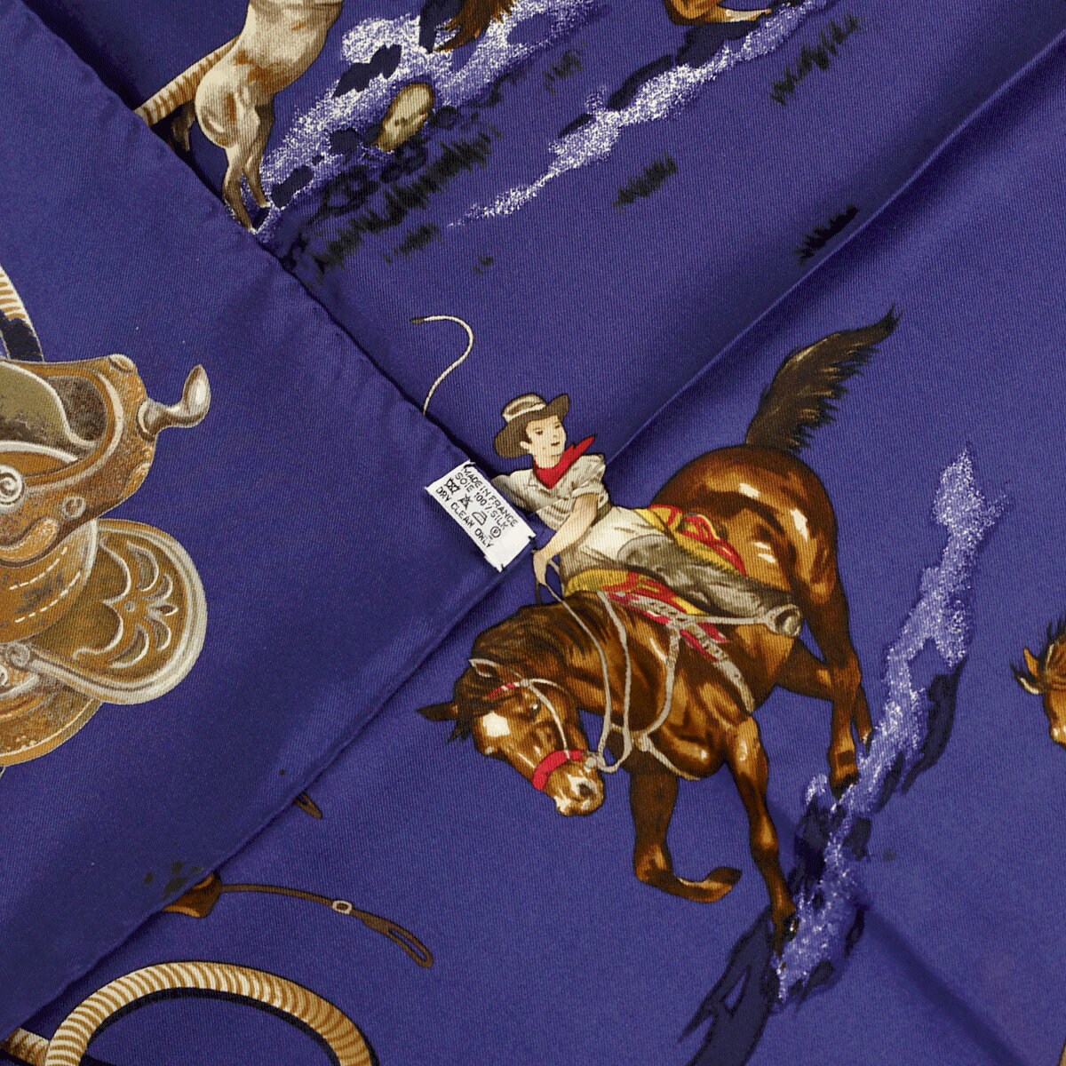 Hermes Scarf "Les Mustangs" by Robert Dallet 90cm Silk | Foulard Carre