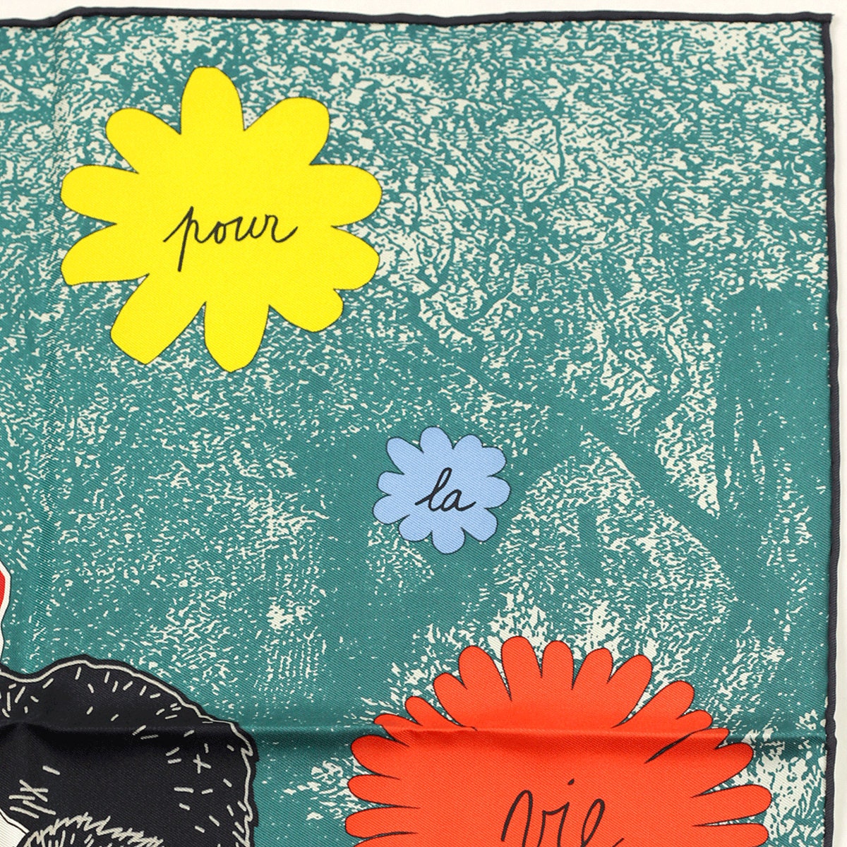Hermes Scarf 45cm "Amis Pour la Vie" by Agathe Gonnet Silk Gavroche