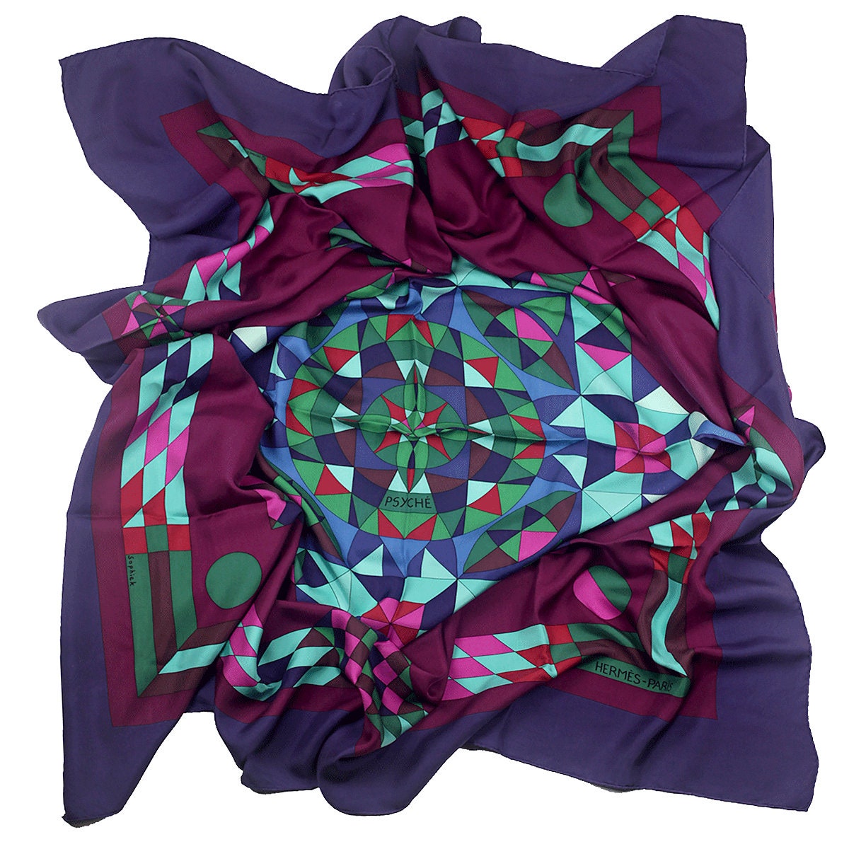 Hermes Scarf "Psyche" by Sophie Koechlin 140cm Silk | Carre Foulard