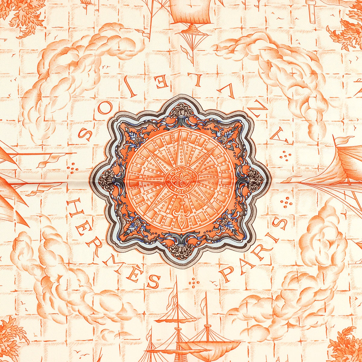 Hermes Scarf "Azulejos" by Catherine Baschet Vintage 90cm Silk | Carre Foulard