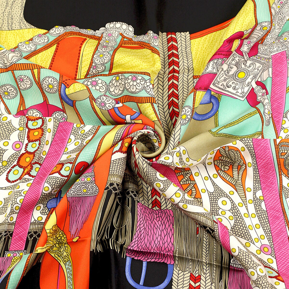 Hermes Scarf "Selle de Dignitaire" by Wlodek Kaminski 90cm Silk