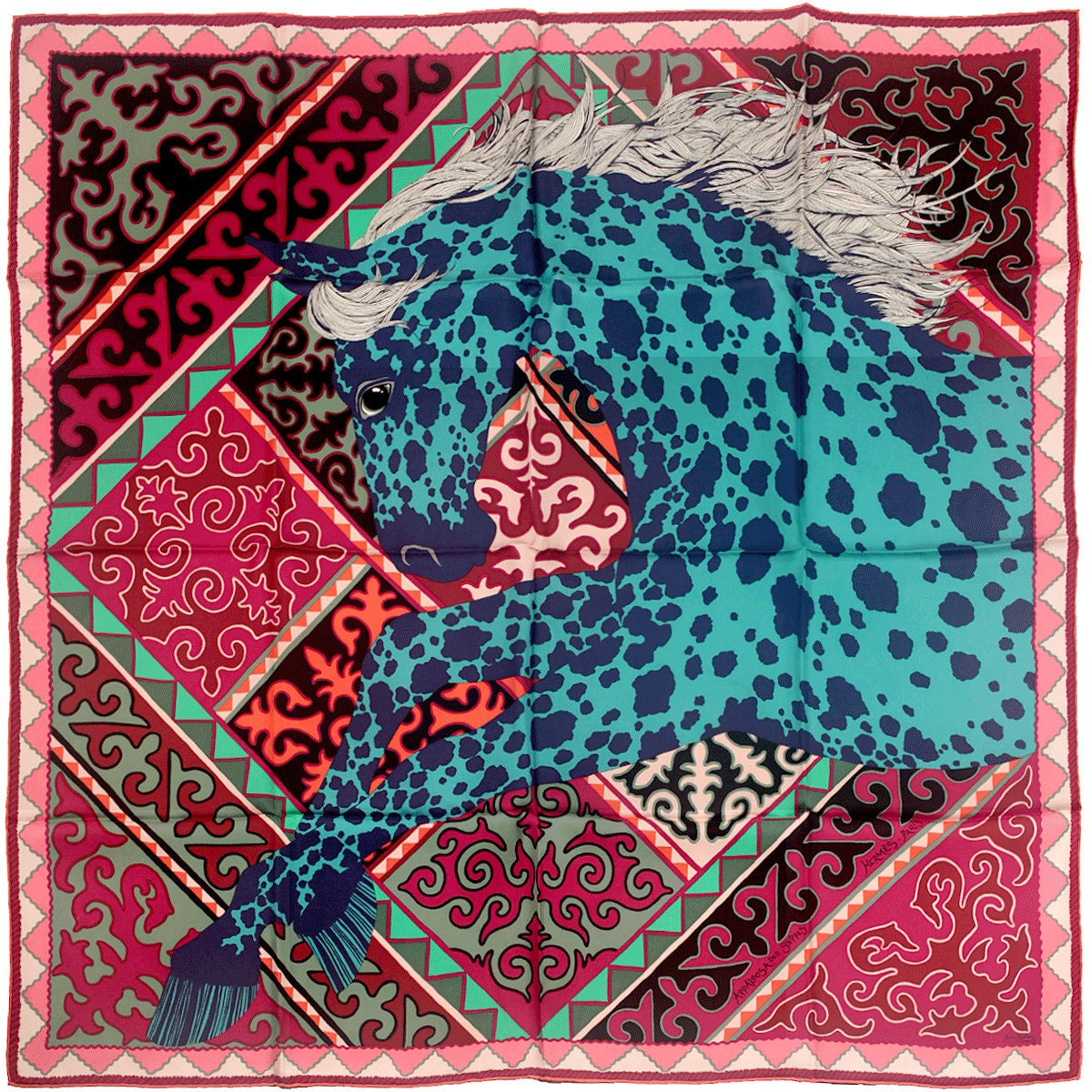 Hermes Scarf "Appaloosa des Steppes" by Alice Shirley 90cm Silk | Grail