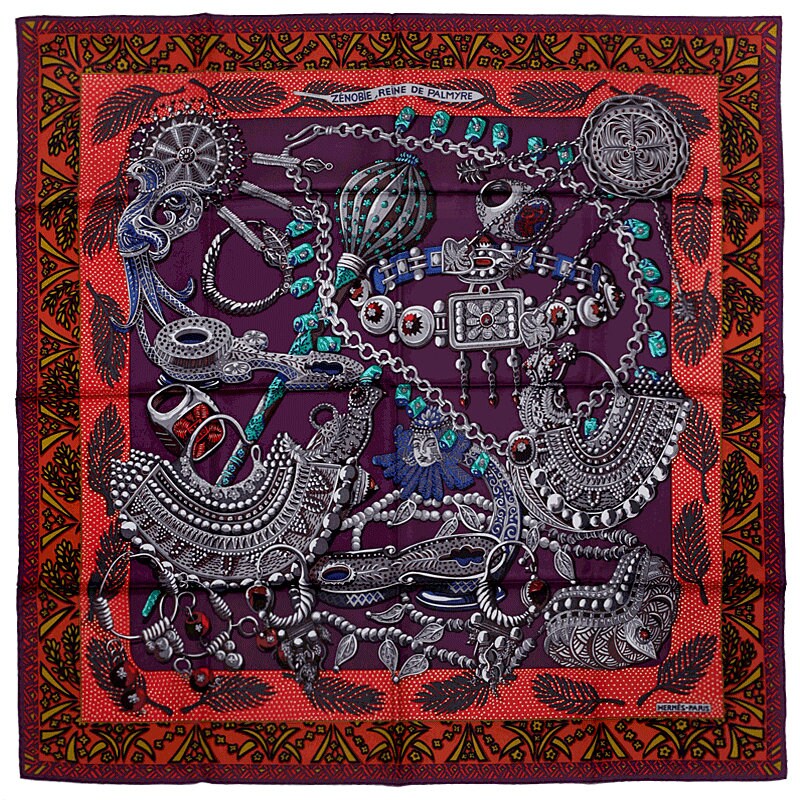 Hermes Scarf "Reine de Palmyre" by Annie Faivre 90cm Silk