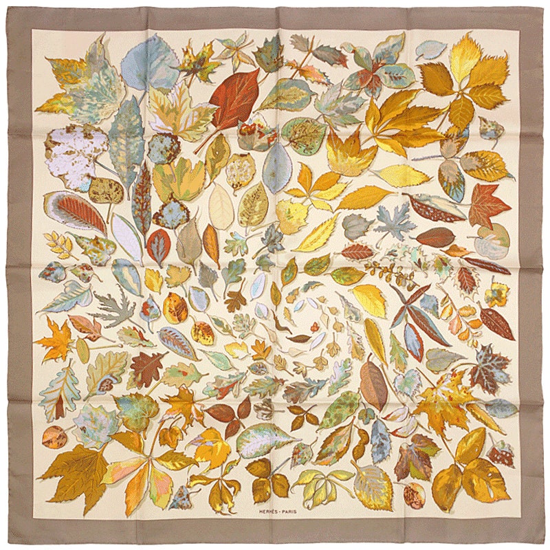 Hermes Scarf "Tourbillon" by Christiane Vauzelles 90cm Silk