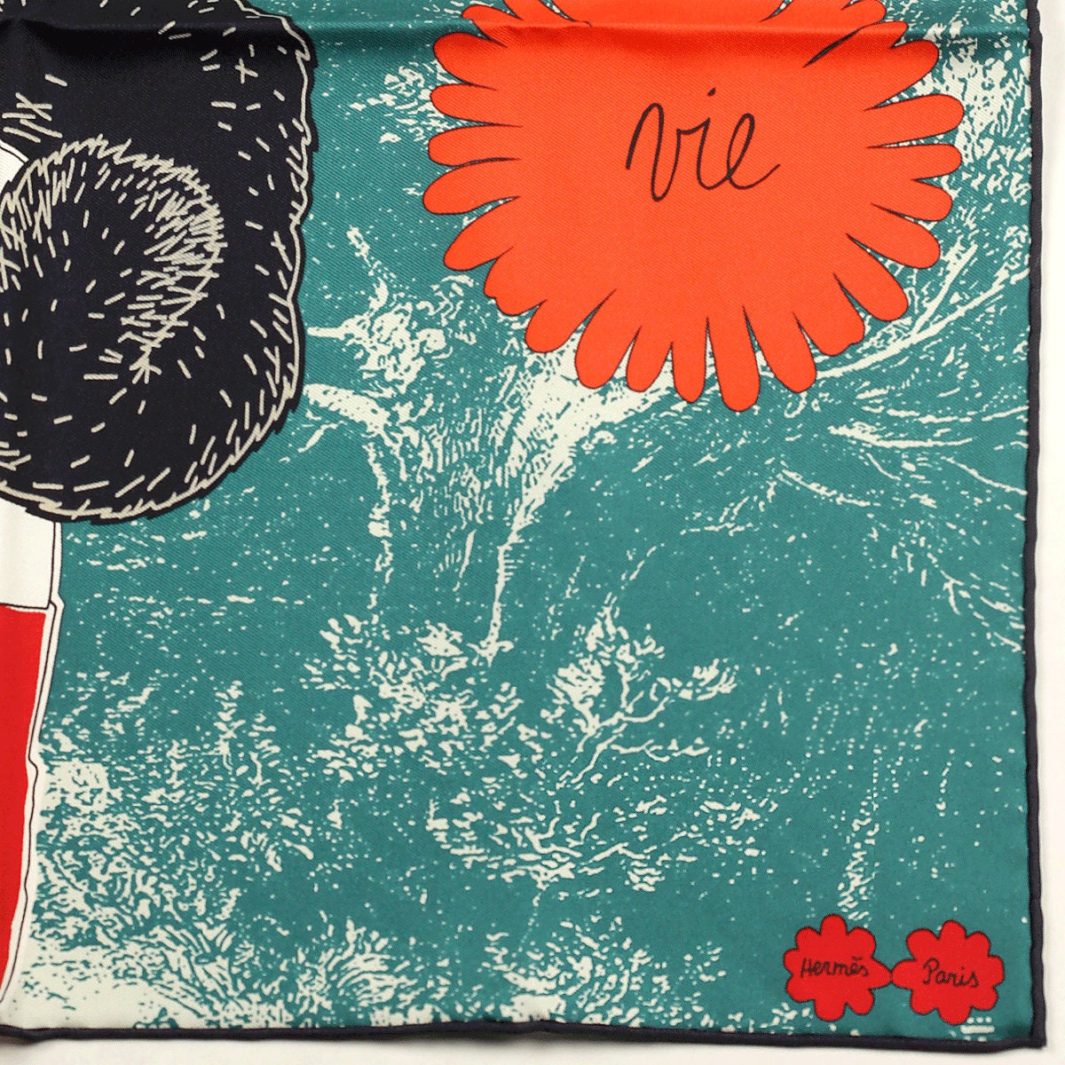 Hermes Scarf 45cm "Amis Pour la Vie" by Agathe Gonnet Silk Gavroche