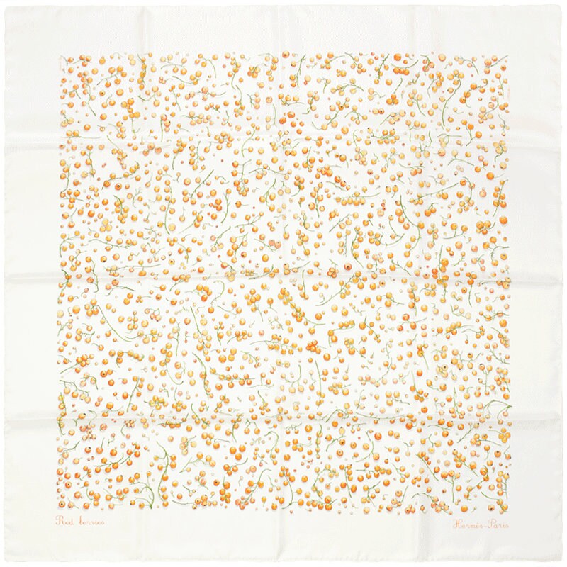 Hermes Scarf "Red Berries" by Leigh P. Cook 90cm Silk